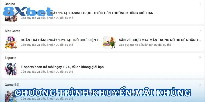 Giới thiệu 8XBET có những chương trình khuyến mãi